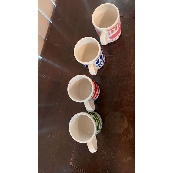 KATE SPADE LENOX COFFEE MUG CUP PAINT DOTS SET OF 4 - Picture 6 of 10